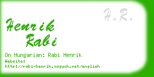 henrik rabi business card